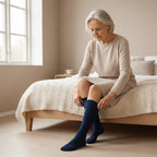 Stödstrumpa Bomull Marinblå